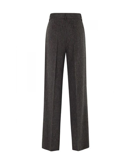 Erika Cavallini Semi Couture Gray Striped Casual Trousers