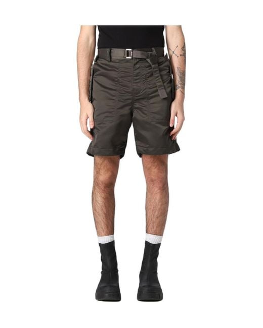 Sacai Black Logo Shorts for men