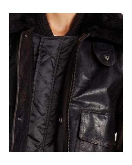 Victoria Beckham Black Shearling-Trimmed Leather Jacket