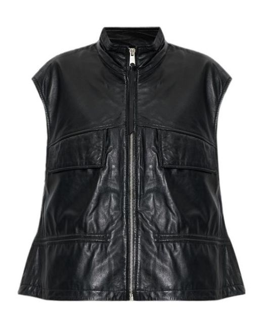 AllSaints Black High-Necked Vest