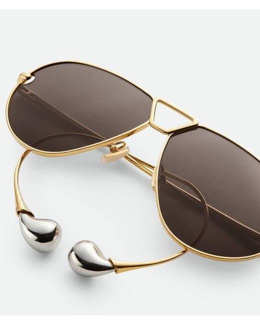 Bottega Veneta Multicolor Drop Aviator Sunglasses