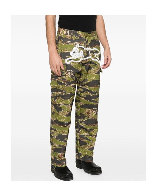 ICECREAM Gray Logo Print Patch Pocket Trousers for men