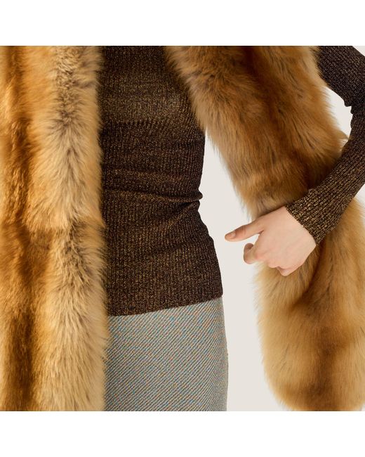 Miu Miu Brown Crewneck Ribbed Jumper