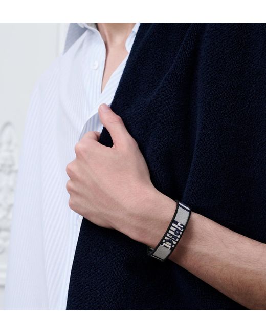 Dior White Iviera Sun Stripes Bracelet for men