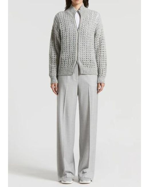 Peserico Gray Pleated Wide-Leg Trousers