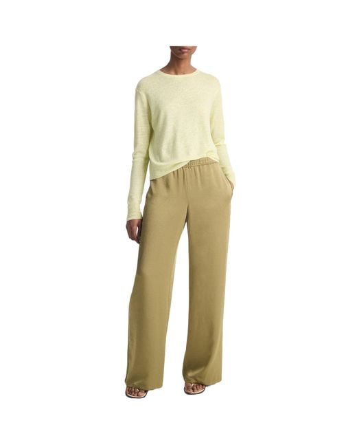Vince Multicolor Satin-Finish Straight Trousers