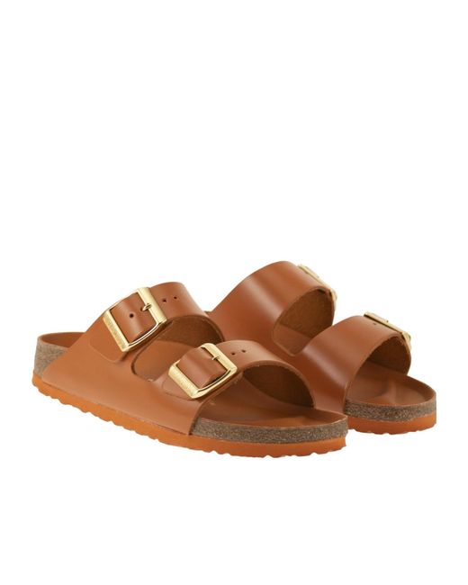 Birkenstock Brown Arizona Double Buckled Slip-On Sandals for men