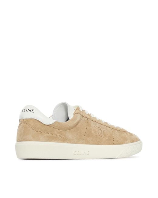 Céline White Suede Triomphe Sneaker for men