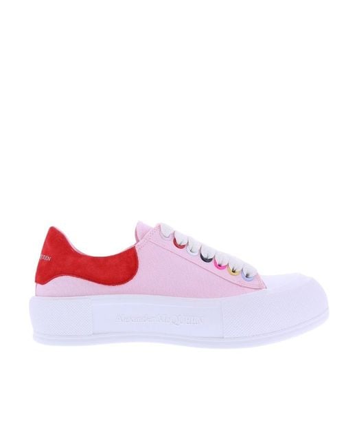 McQueen Purple Color-Blocked Low-Top Sneakers