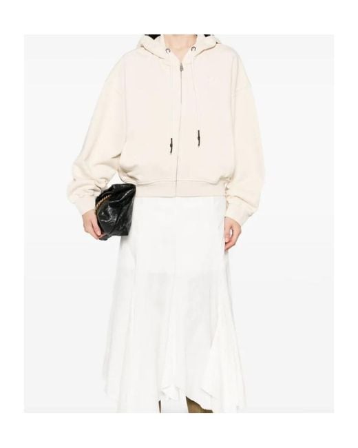 Pinko Natural Drawstring Zipped Hoodie