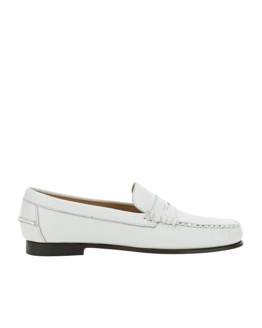Sebago White Danielle Penny Slot Loafers