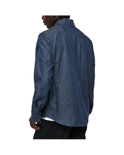 Moncler Blue Denim Button-Down Overshirt for men