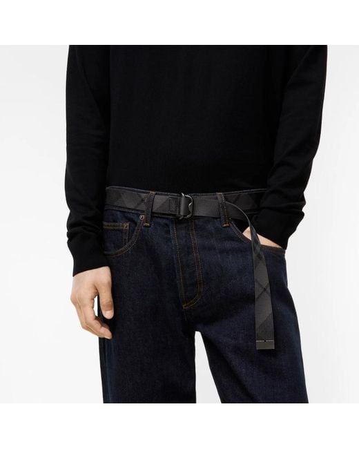 Burberry White Check Webbing Belt for men