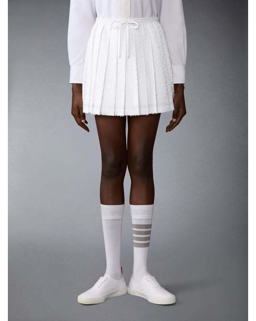Thom Browne White Textured Drawstring Skirt