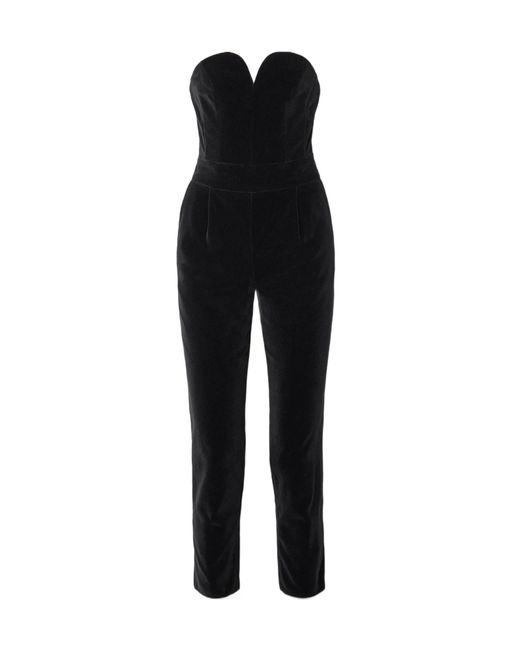 Blazé Milano Black Clyde Strapless Velvet Jumpsuit