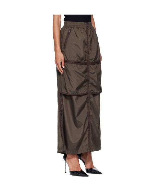 DIESEL Brown Oval D Zip-Front Skirt