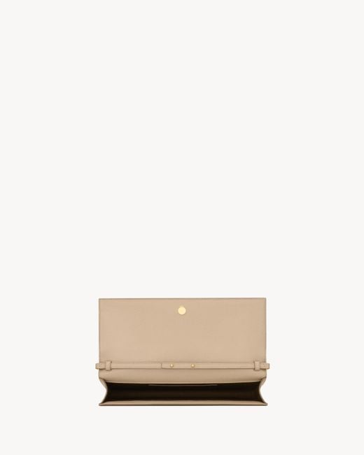 Saint Laurent White Kate Foldover Top Clutch Bag