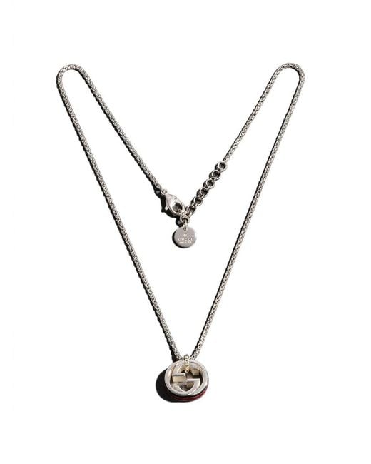 Gucci Metallic Pendant Chain Necklace With Interlocking G for men