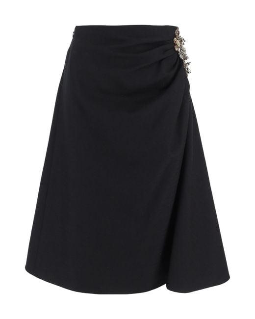 Dries Van Noten Black Pleated Skirt