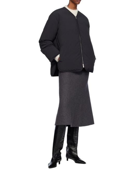 Jil Sander Black Curved Hem Down Jacket