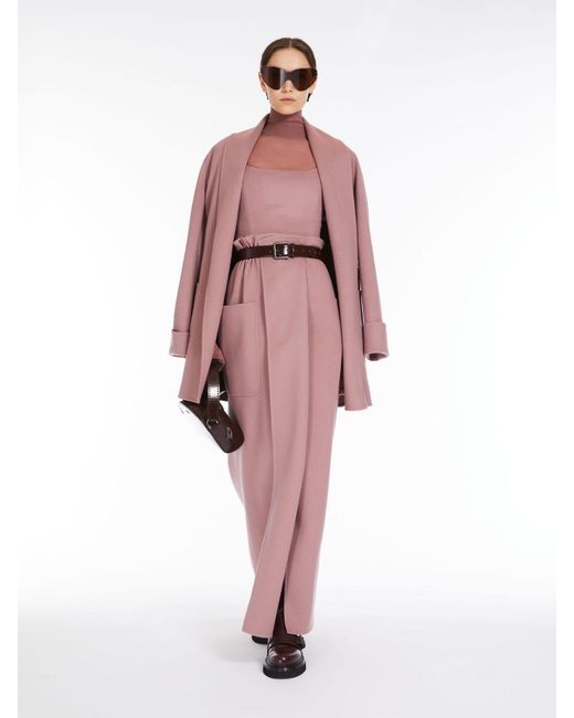 Max Mara Purple Belted Long-Sleeved Jacket