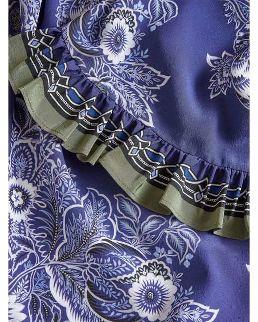 Etro Blue Floral Printed Maxi Skirt