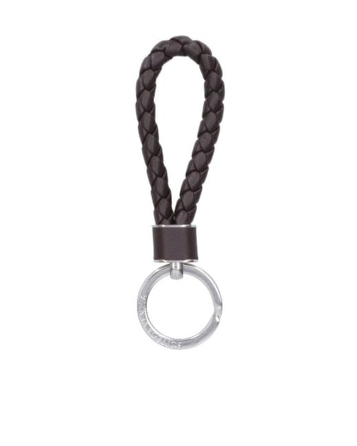 Bottega Veneta White Intreccio Key Ring for men