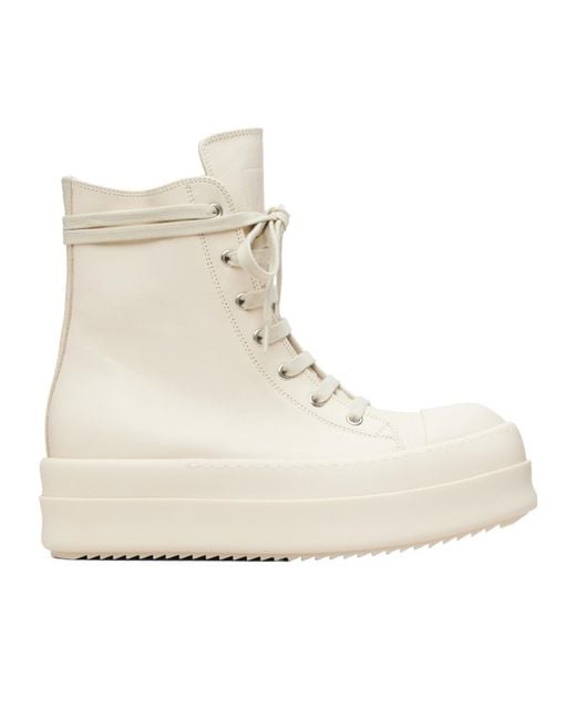 Rick Owens Natural Lace-Up Platform Sneakers for men