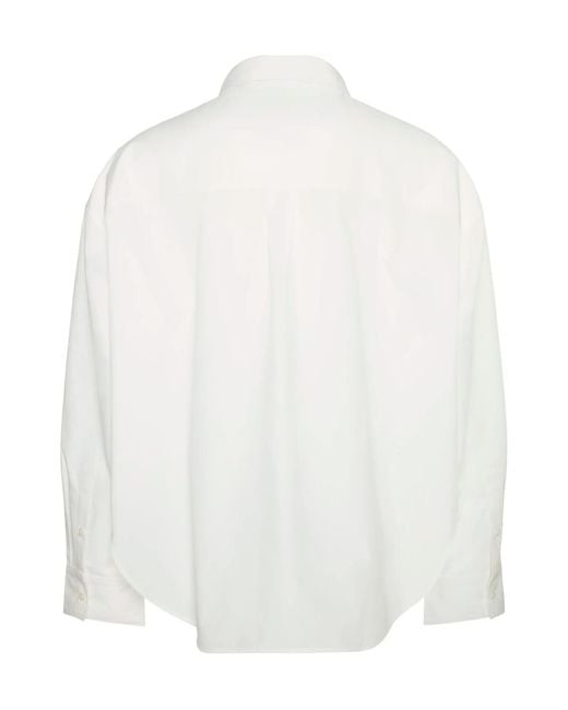 Calvin Klein White Cropped Oversized Shirt