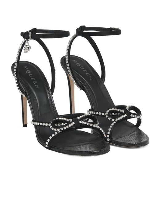 McQueen White Crystal Bow Sandal
