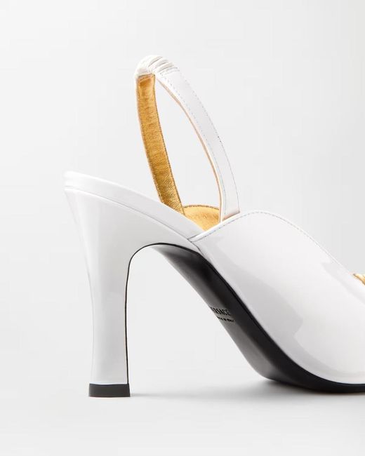 Versace White Marisa Patent Slingbacks 90 Mm