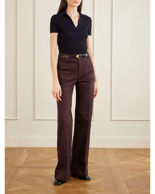 Victoria Beckham Purple Alina Straight-Leg Jeans