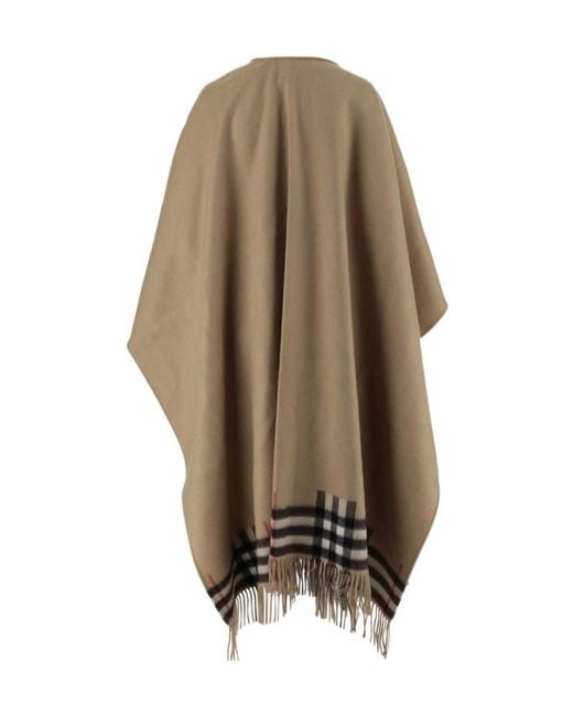 Burberry Multicolor Check Cashmere Wool Cape