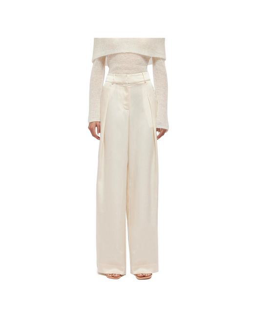 Jonathan Simkhai White Mercer Satin Trousers