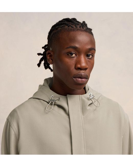 AMI Natural Ami Drawstring Hooded Windbreaker Jacket for men