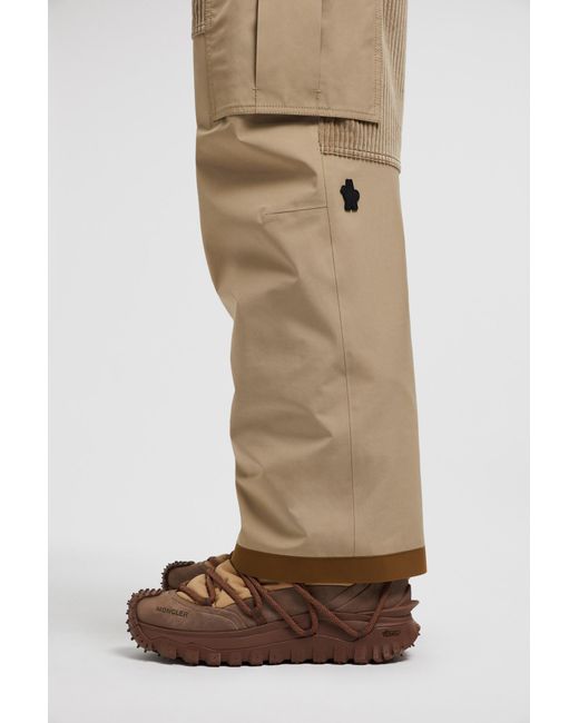 Moncler Natural Grenoble Logo Patch Cargo Ski Trousers for men