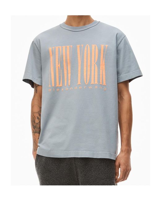 Alexander Wang Gray Graphic Printed Crewneck T-Shirt