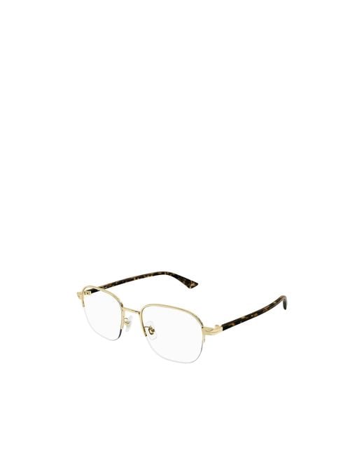 Montblanc White Eyewear Rectangle Frame Glasses for men