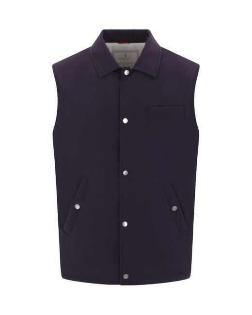 Brunello Cucinelli Blue Padded Vest for men