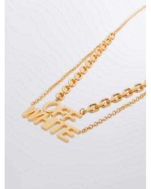 Off-White c/o Virgil Abloh Metallic Logo-Pendant Necklace