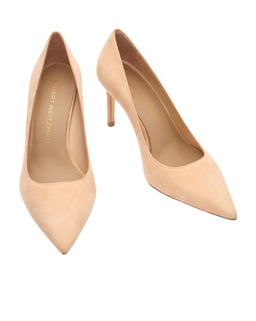 Stuart Weitzman Natural Pointed-Toe High Heels