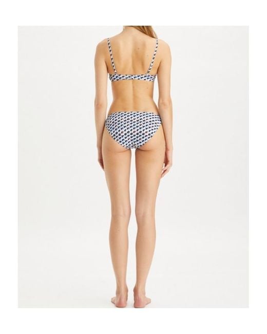 Tory Burch Blue Printed Underwire Bikini Top