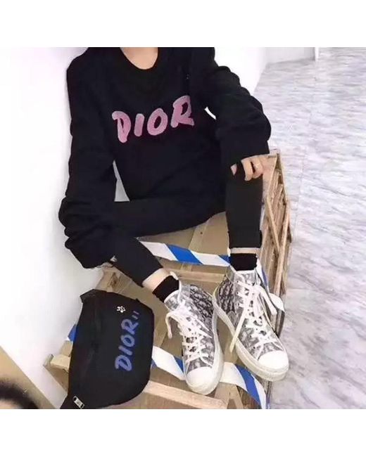 Dior White Homme B23 Oblique High-Top Sneakers for men