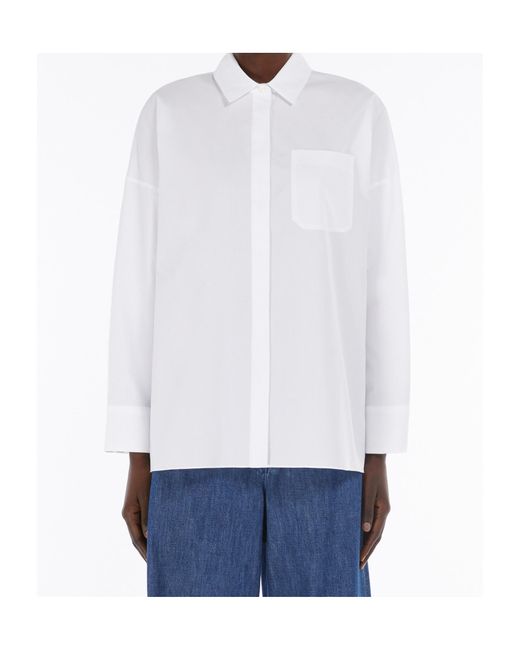 Max Mara White 'S Gerona Button-Up Long-Sleeved Top