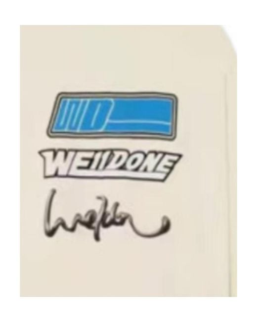 we11done White Logo Printed Sweater for men
