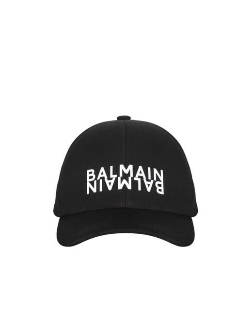 Balmain Black Logo Baseball Hat for men