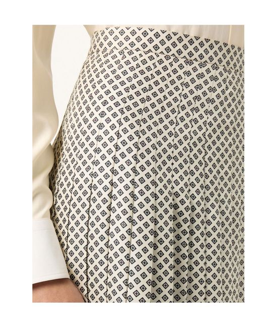 Loro Piana Gray Pleated Midi Skirt