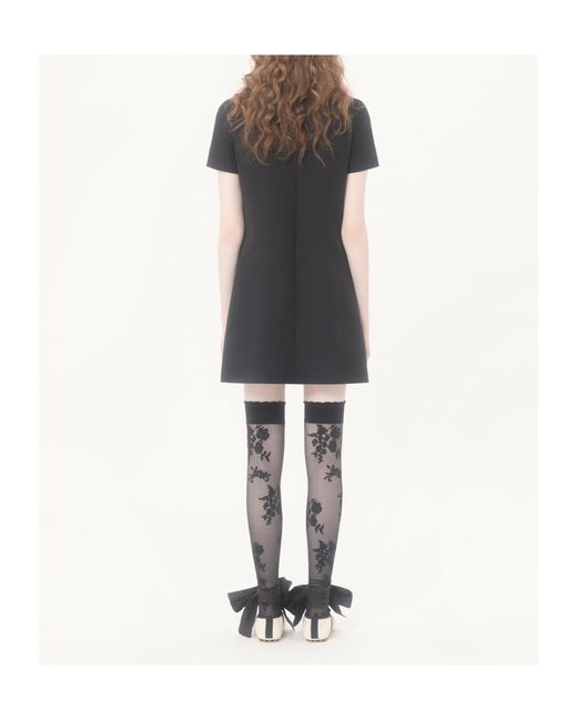 Valentino Black Embellished Bow Dress