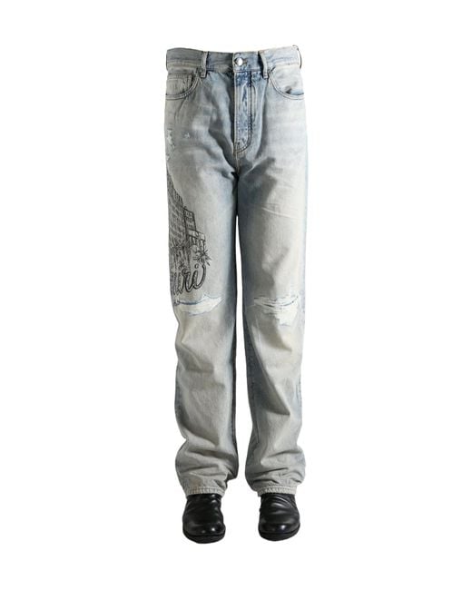 Amiri Gray Belt Loop Jeans for men