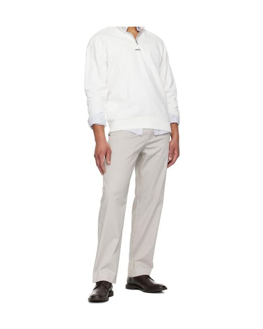 Boss Gray Belt Loop Trousers for men